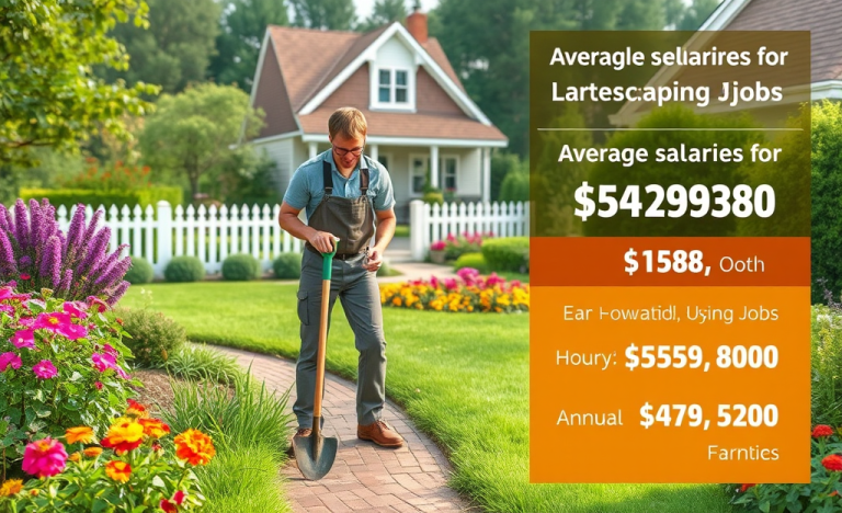 Gardener tending to plants in a landscaped garden