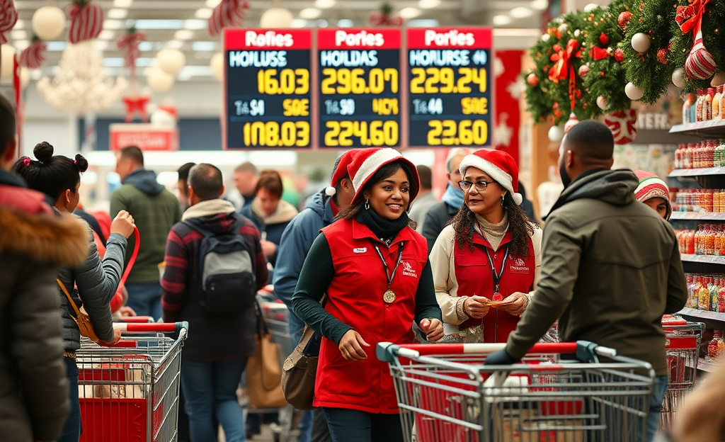 Image depicting various seasonal job roles and their pay rates.