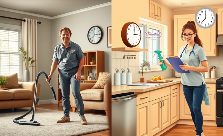 Image depicting a comparison between CLT and freelance earnings in the cleaning industry.