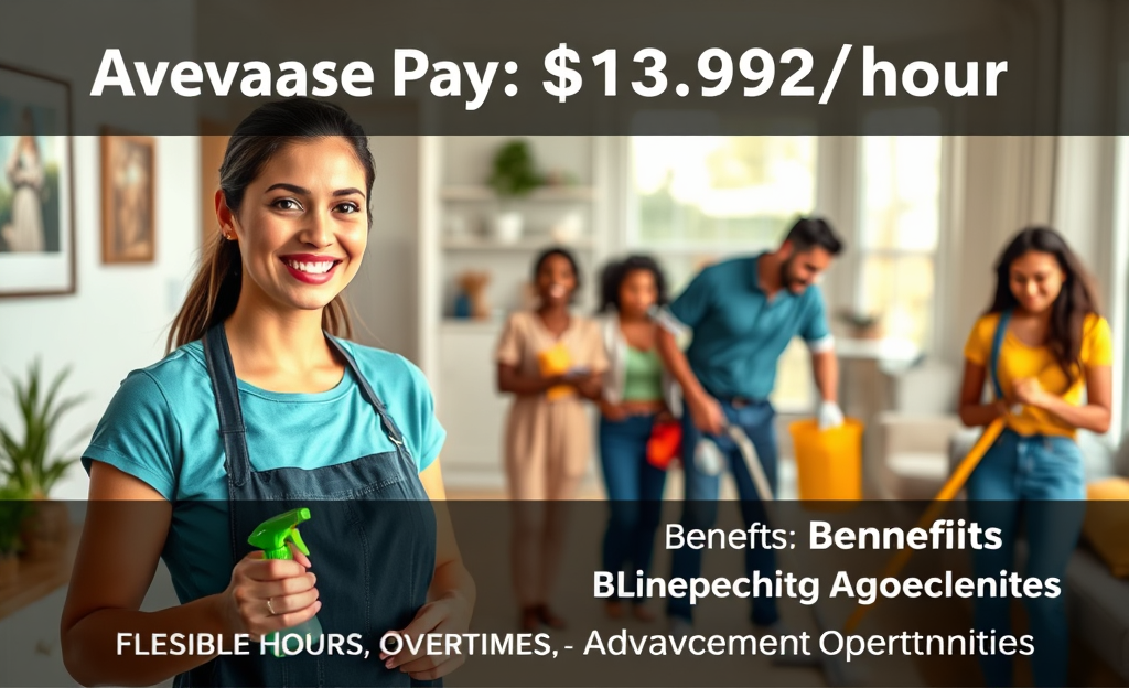 Image of a cleaning professional with tools illustrating entry-level salaries and benefits in the cleaning field.