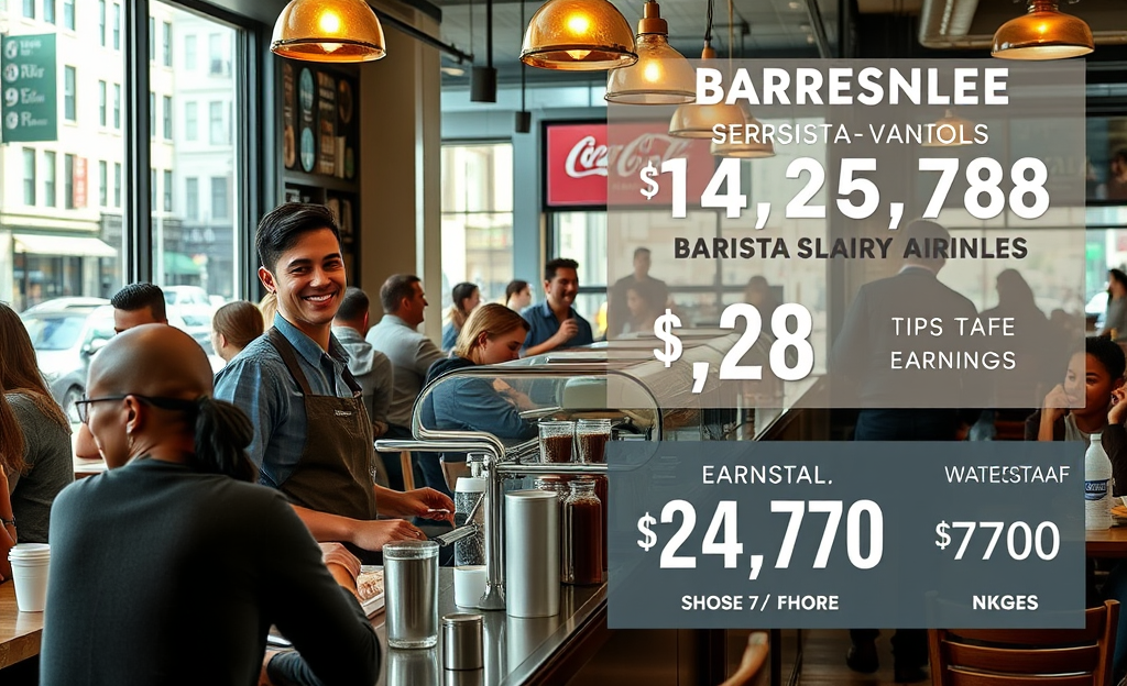 Image of a waiter serving coffee in a restaurant