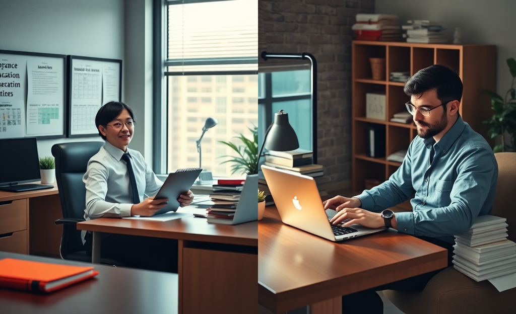 Image comparing CLT salary benefits with self-employment income advantages.