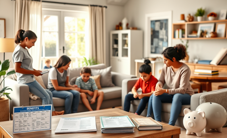 Caregiver, nanny, and housekeeper discussing compensation packages and benefits.
