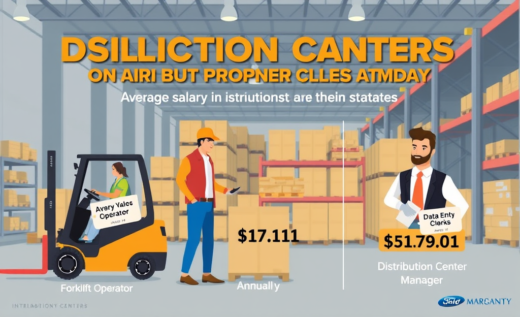 Distribution center with various roles of employees working, highlighting salary differences.