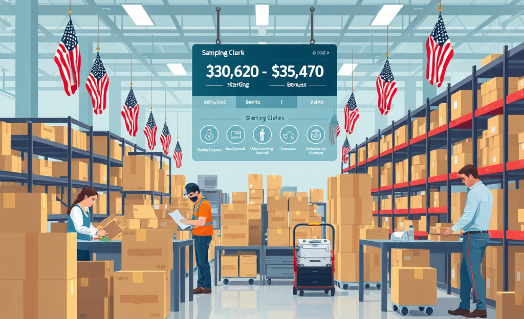A graph showing starting salaries and benefits in logistics roles such as stock and shipping functions.