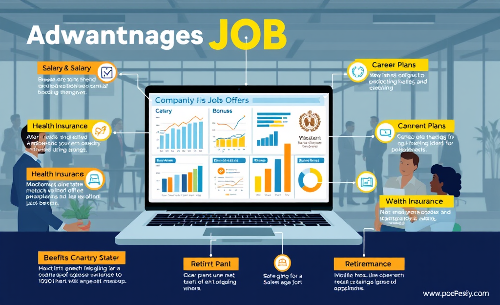 Image depicting various aspects of career packages, including salary, bonuses, and benefits offered by companies.