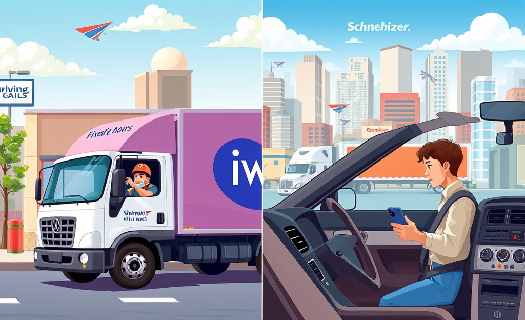 Image of a driver holding a steering wheel inside a vehicle, representing driver job opportunities.