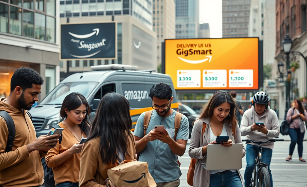 Image of a delivery vehicle with a driver, representing job opportunities in the driving sector.