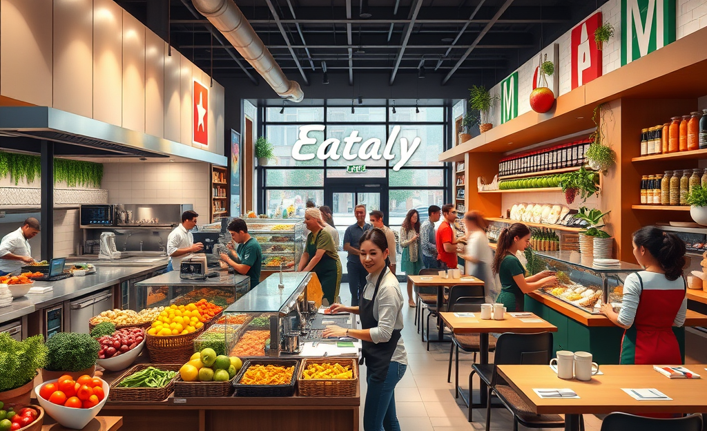 Image showing diverse opportunities at Eataly restaurants and cafes.