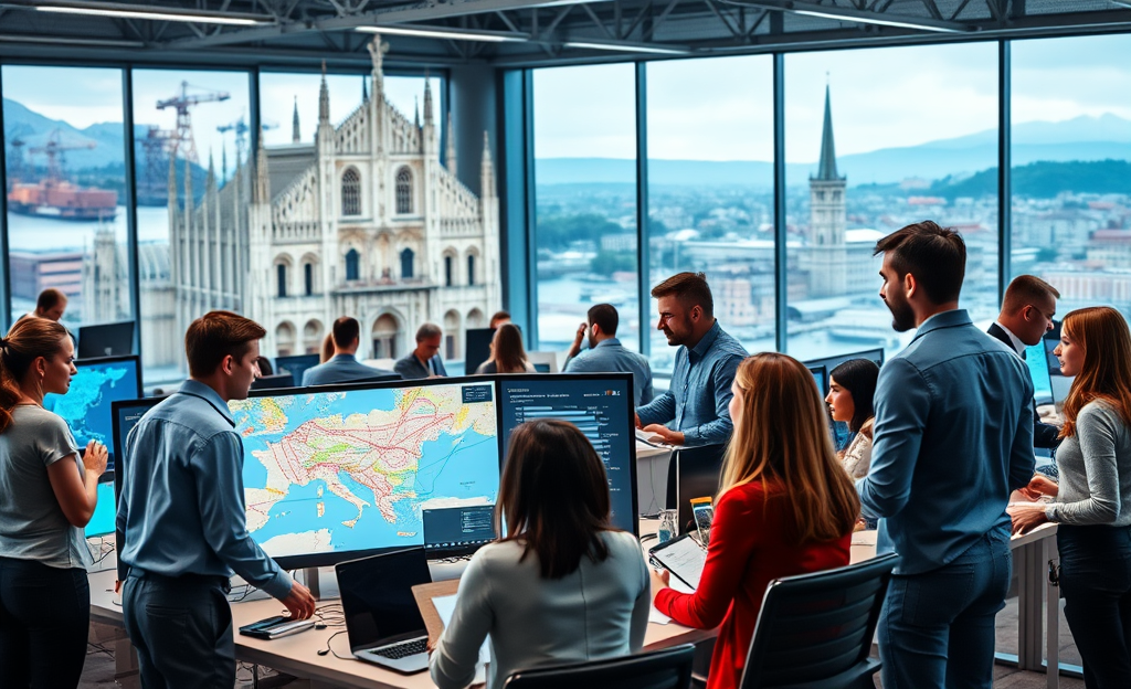 Kuehne + Nagel logistics team working in a warehouse