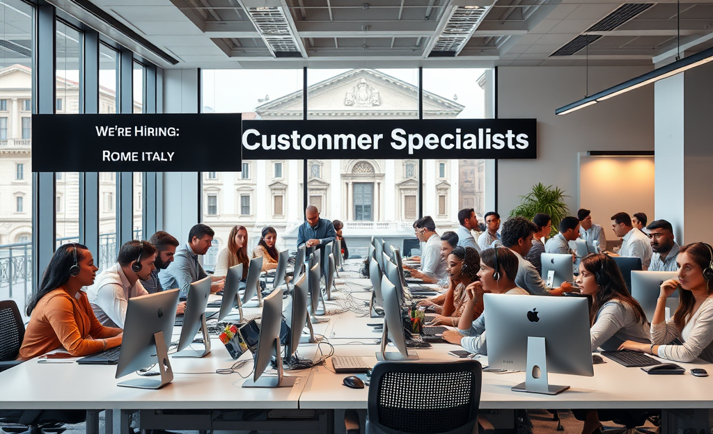 Teleperformance office with customer service representatives working