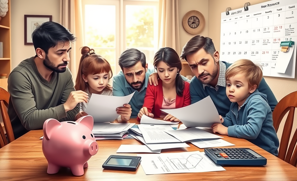 A family discussing financial options during an emergency.
