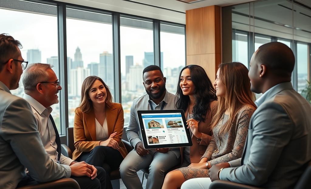 Illustration of a house and a calculator representing personal loans for real estate.