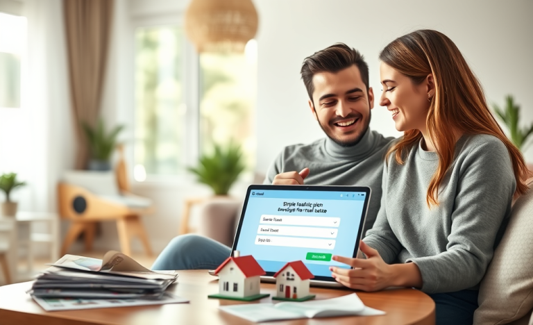 An image depicting a seamless process of obtaining a personal loan for real estate investments without bureaucracy.