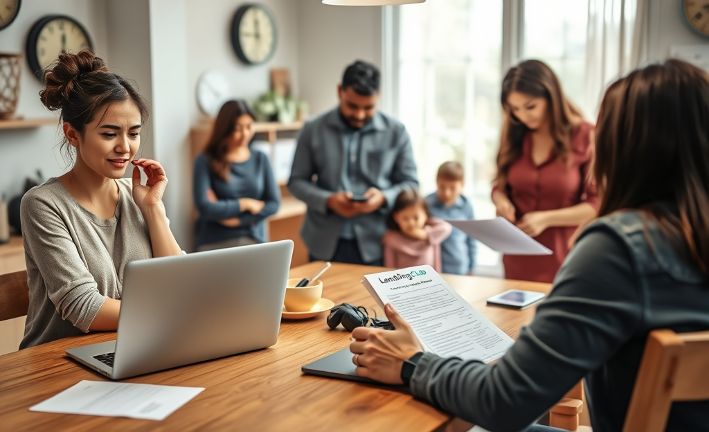 A person applying for a personal loan online with LendingClub