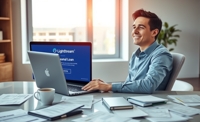 A person considering urgent financial options with a LightStream personal loan.