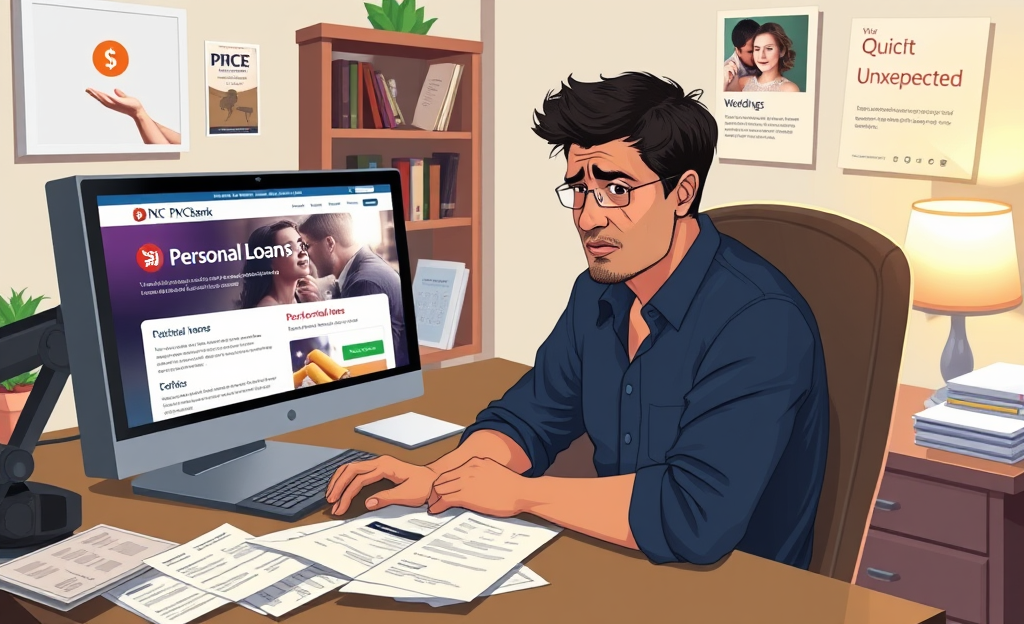 A person considering a personal loan at PNC Bank for urgent financial needs.