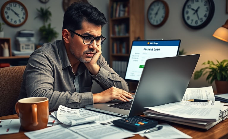 A person looking for financial assistance with Wells Fargo personal loan options
